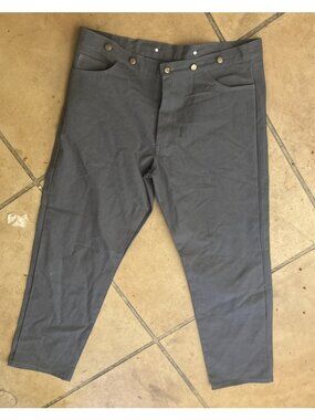 Frontier Classics Mens Western Buckle Back Suspender Pants Grey 42X33 Cotton NEW